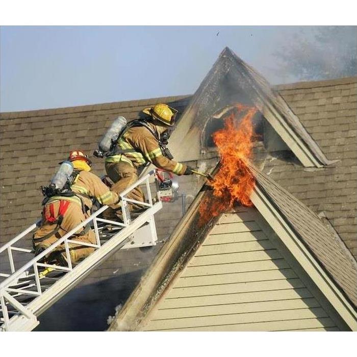 Fire damaged home